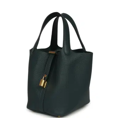 HERMÈS Hermes Picotin Lock 18 Vert Cypress Clemence Gold Hardware | Thumbnail 5 HERMÈS Hermes Picotin Lock 18 Vert Cypress Clemence Gold Hardware | Thumbnail 5