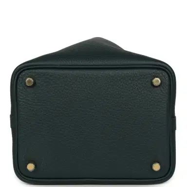 HERMÈS Hermes Picotin Lock 18 Vert Cypress Clemence Gold Hardware | Thumbnail 6 HERMÈS Hermes Picotin Lock 18 Vert Cypress Clemence Gold Hardware | Thumbnail 6