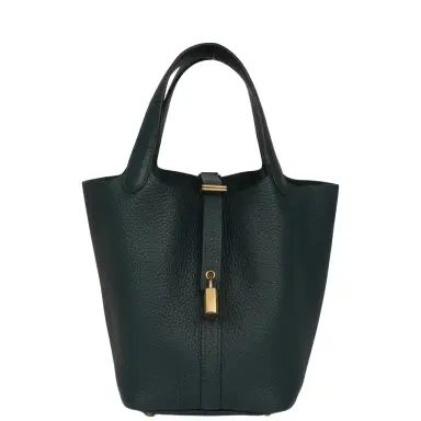 HERMÈS Hermes Picotin Lock 18 Vert Cypress Clemence Gold Hardware | Thumbnail 1 HERMÈS Hermes Picotin Lock 18 Vert Cypress Clemence Gold Hardware | Thumbnail 1