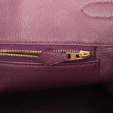 HERMÈS Pre-owned Hermes Birkin 35 Cassis Fjord Gold Hardware | Thumbnail 9
