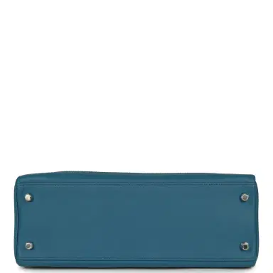 HERMÈS Pre-owned Hermes Ghillies Kelly Retourne 32 Bleu De Galice Swift, Grain D'H Palladium Hardware | Thumbnail 6 HERMÈS Pre-owned Hermes Ghillies Kelly Retourne 32 Bleu De Galice Swift, Grain D'H Palladium Hardware | Thumbnail 6