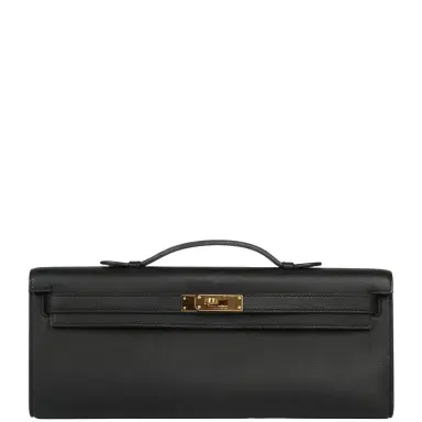 HERMÈS Pre-owned Hermes Kelly Cut Black Swift Gold Hardware | Thumbnail 1 HERMÈS Pre-owned Hermes Kelly Cut Black Swift Gold Hardware | Thumbnail 1