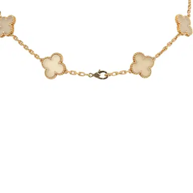 Van Cleef & Arpels Pre-owned Van Cleef & Arpels Vintage Alhambra Clear Rock Candy Crystal 20 Motif Long Necklace 18K | Thumbnail 3 Van Cleef & Arpels Pre-owned Van Cleef & Arpels Vintage Alhambra Clear Rock Candy Crystal 20 Motif Long Necklace 18K | Thumbnail 3