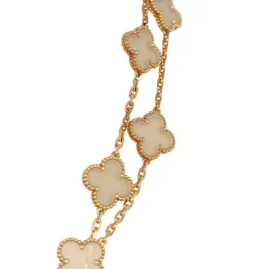 Van Cleef & Arpels Pre-owned Van Cleef & Arpels Vintage Alhambra Clear Rock Candy Crystal 20 Motif Long Necklace 18K | Thumbnail 4 Van Cleef & Arpels Pre-owned Van Cleef & Arpels Vintage Alhambra Clear Rock Candy Crystal 20 Motif Long Necklace 18K | Thumbnail 4