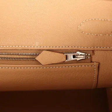HERMÈS Vintage Hermes Birkin 30 Ficelle Shiny Porosus Crocodile Palladium Hardware | Thumbnail 9 HERMÈS Vintage Hermes Birkin 30 Ficelle Shiny Porosus Crocodile Palladium Hardware | Thumbnail 9
