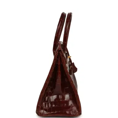 HERMÈS Vintage Hermes Birkin 30 Miel Shiny Niloticus Crocodile Gold Hardware | Thumbnail 3