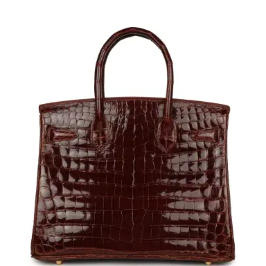 HERMÈS Vintage Hermes Birkin 30 Miel Shiny Niloticus Crocodile Gold Hardware | Thumbnail 4