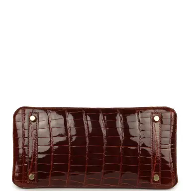 HERMÈS Vintage Hermes Birkin 30 Miel Shiny Niloticus Crocodile Gold Hardware | Thumbnail 6