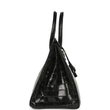 HERMÈS Vintage Hermes Birkin 35 Black Shiny Niloticus Crocodile Palladium Hardware | Thumbnail 3 HERMÈS Vintage Hermes Birkin 35 Black Shiny Niloticus Crocodile Palladium Hardware | Thumbnail 3