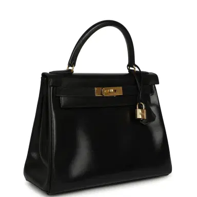 HERMÈS Vintage Hermes Kelly Retourne 28 Black Box Gold Hardware | Thumbnail 2 HERMÈS Vintage Hermes Kelly Retourne 28 Black Box Gold Hardware | Thumbnail 2