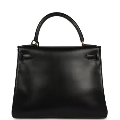 HERMÈS Vintage Hermes Kelly Retourne 28 Black Box Gold Hardware | Thumbnail 4 HERMÈS Vintage Hermes Kelly Retourne 28 Black Box Gold Hardware | Thumbnail 4
