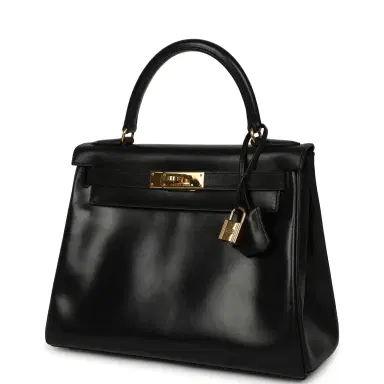 HERMÈS Vintage Hermes Kelly Retourne 28 Black Box Gold Hardware | Thumbnail 5 HERMÈS Vintage Hermes Kelly Retourne 28 Black Box Gold Hardware | Thumbnail 5