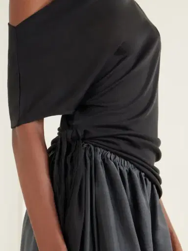 St. Agni Off-the-shoulder Asymmetric Tie-detailed Tencel™ Lyocell Blouse | Thumbnail 5 St. Agni Off-the-shoulder Asymmetric Tie-detailed Tencel™ Lyocell Blouse | Thumbnail 5