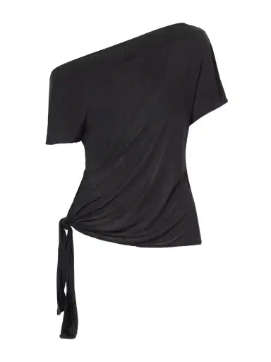 St. Agni Off-the-shoulder Asymmetric Tie-detailed Tencel™ Lyocell Blouse | Thumbnail 1 St. Agni Off-the-shoulder Asymmetric Tie-detailed Tencel™ Lyocell Blouse | Thumbnail 1