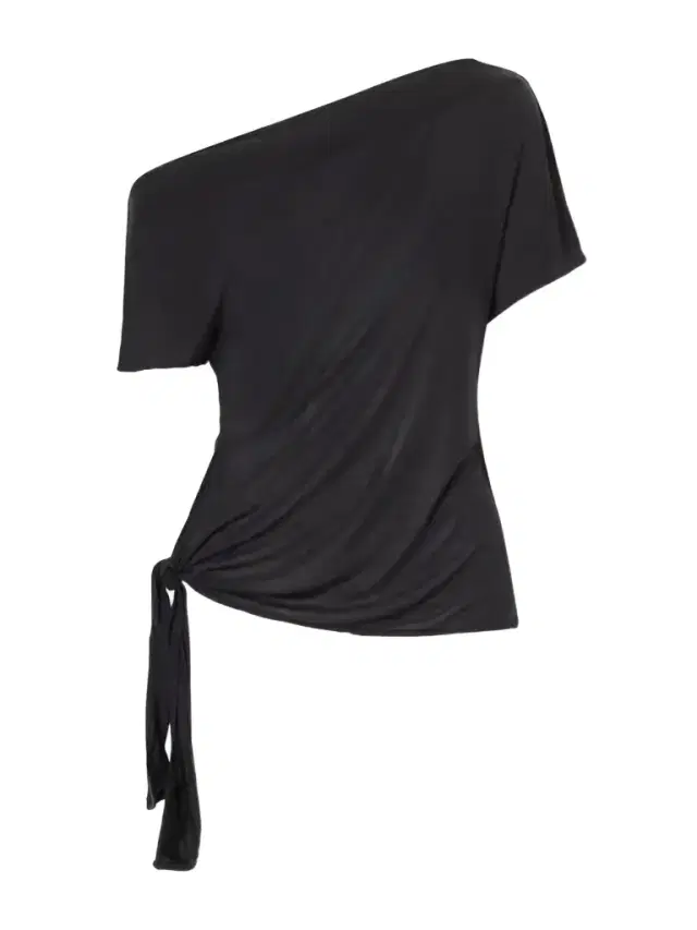 St. Agni Off-the-shoulder Asymmetric Tie-detailed Tencel™ Lyocell Blouse