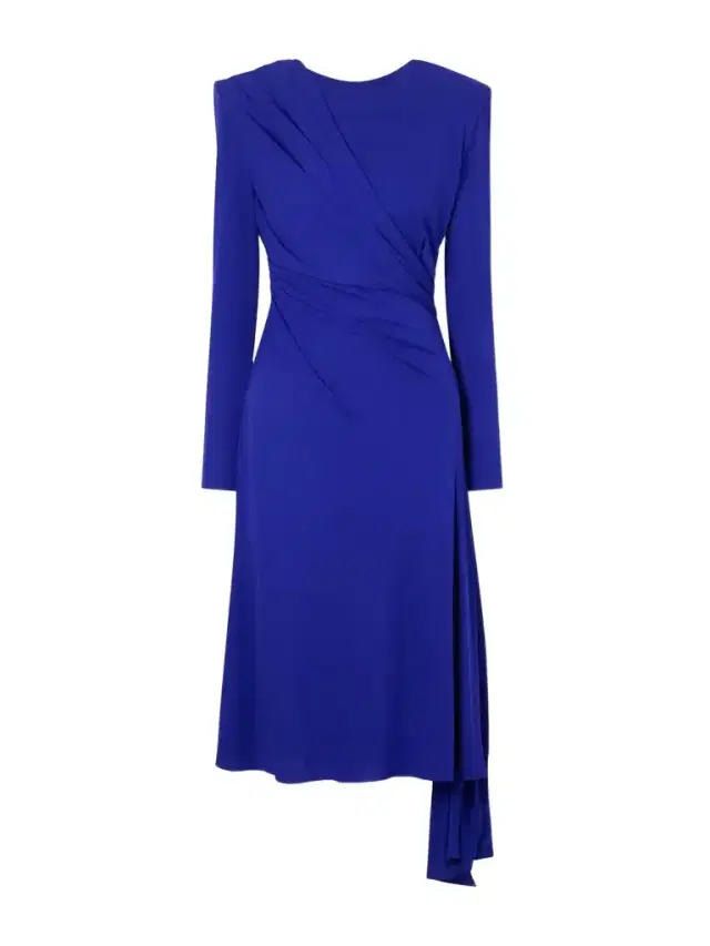 Versace Draped Satin Midi Dress