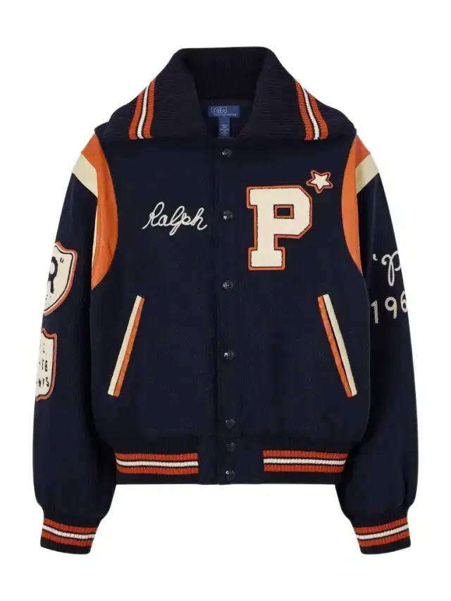 Polo Ralph Lauren Embroidered Appliquéd Leather-trimmed Wool-blend Twill Jacket