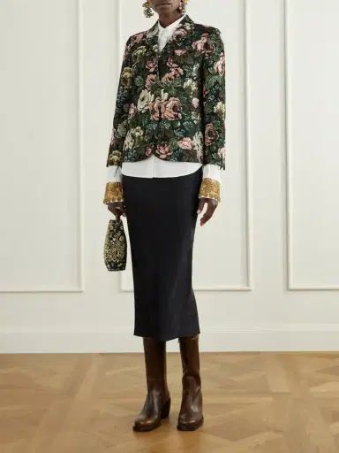 Dries Van Noten Floral-jacquard Chenille Jacket | Thumbnail 2