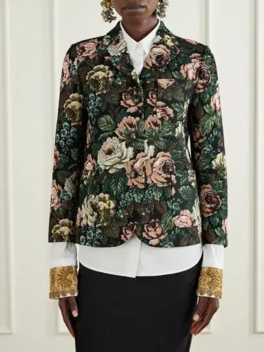 Dries Van Noten Floral-jacquard Chenille Jacket | Thumbnail 3