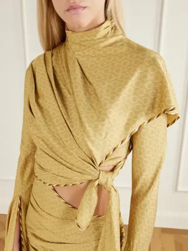 Zimmermann Valiant Knotted Draped Printed Silk-blend Maxi Dress | Thumbnail 4