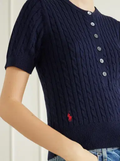 Polo Ralph Lauren Cable-knit Cotton Henley Sweater | Thumbnail 5