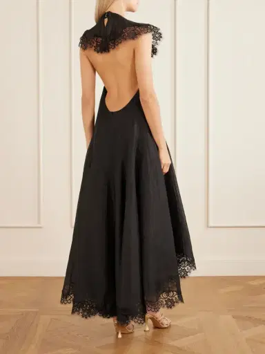 Zimmermann Ascent Lace-trimmed Linen And Silk-blend Gown | Thumbnail 3