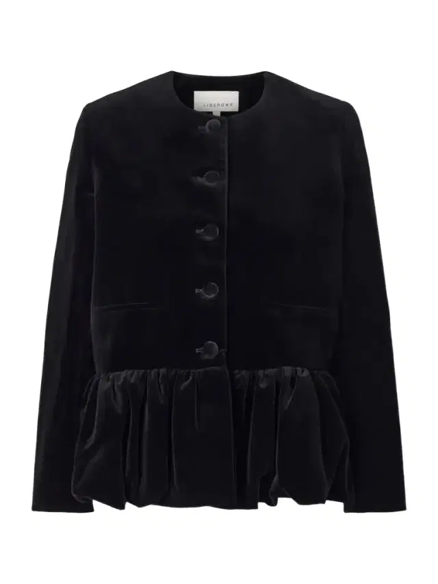 LIBEROWE Cotton-velvet Peplum Jacket