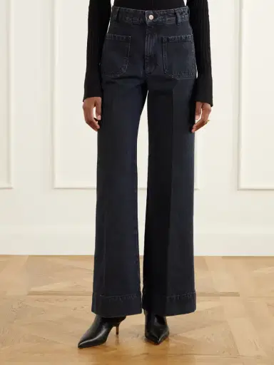 Victoria Beckham Alina Logo-embroidered High-rise Flared Jeans | Thumbnail 3