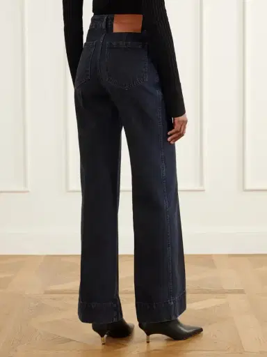 Victoria Beckham Alina Logo-embroidered High-rise Flared Jeans | Thumbnail 4