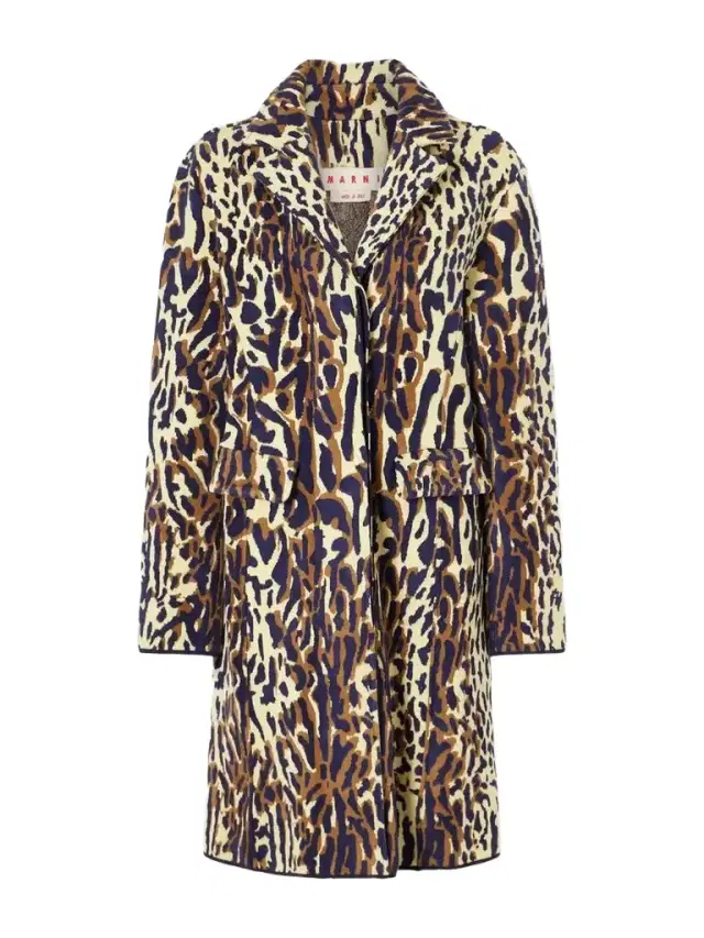 Marni Leopard-jacquard Virgin Wool Coat