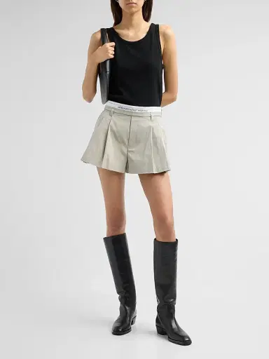 Alexander Wang Women's Logo Elastic High-Rise Shorts | Thumbnail 2 Alexander Wang Women's Logo Elastic High-Rise Shorts | Thumbnail 2