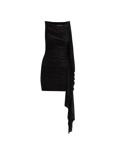 Alexander Wang Women's Asymmetric Ruched Mini Dress | Thumbnail 1 Alexander Wang Women's Asymmetric Ruched Mini Dress | Thumbnail 1