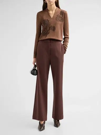 Misook Women's LuxeStretch Stretch-Cotton Wide-Leg Pants | Thumbnail 2 Misook Women's LuxeStretch Stretch-Cotton Wide-Leg Pants | Thumbnail 2