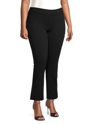 Ming Wang Women's Plus Size Deco Crepe Ankle Pants | Thumbnail 4 Ming Wang Women's Plus Size Deco Crepe Ankle Pants | Thumbnail 4