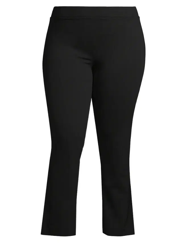 Ming Wang Women's Plus Size Deco Crepe Ankle Pants