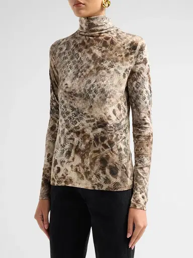 Ramy Brook Women's Thea Python-Print Cotton-Blend Top | Thumbnail 4 Ramy Brook Women's Thea Python-Print Cotton-Blend Top | Thumbnail 4