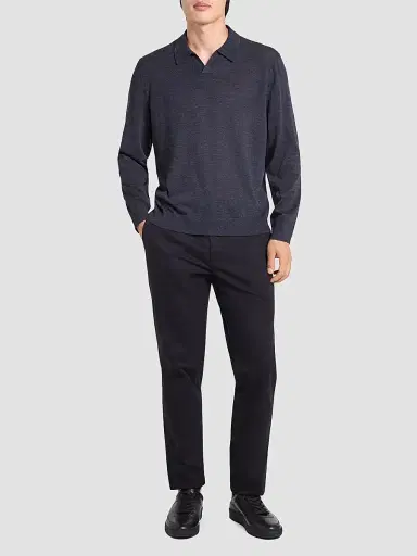 Theory Men's Wool Relaxed-Fit Polo Sweater | Thumbnail 2