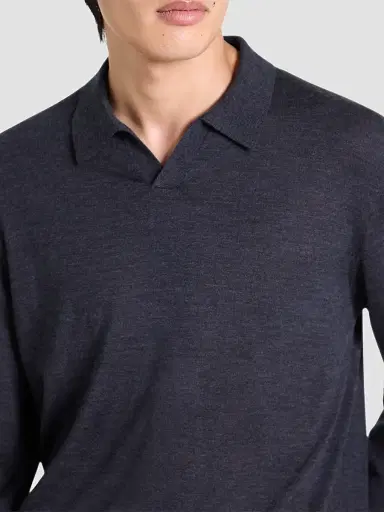 Theory Men's Wool Relaxed-Fit Polo Sweater | Thumbnail 5