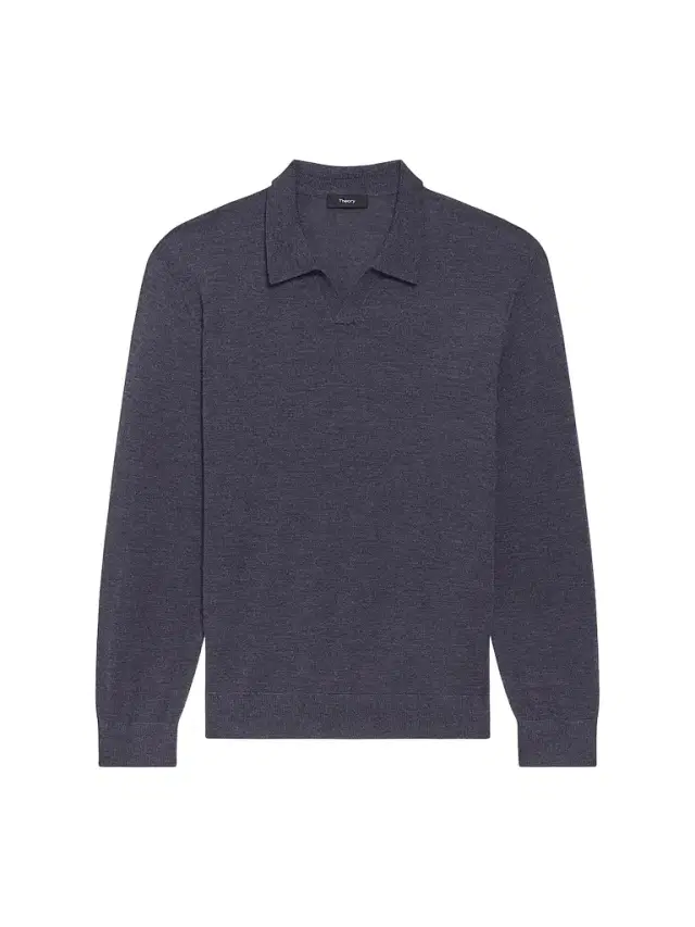 Theory Men's Wool Relaxed-Fit Polo Sweater