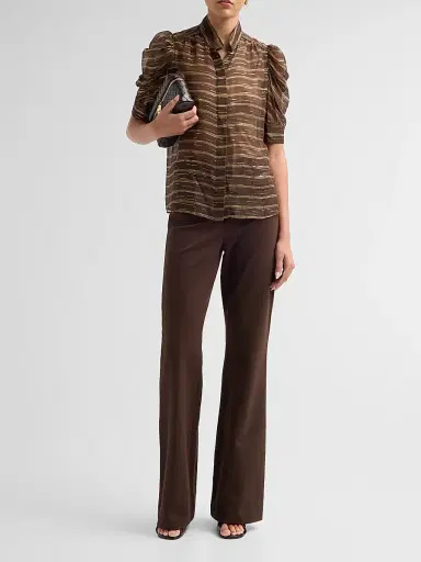 Frame Women's The Gillian Striped Silk-Blend Top | Thumbnail 2