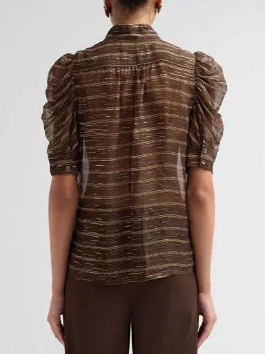 Frame Women's The Gillian Striped Silk-Blend Top | Thumbnail 3