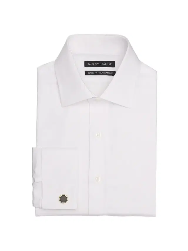 Saks Fifth Avenue Men's COLLECTION Solid Twill French-Cuff Classic-Fit Shirt