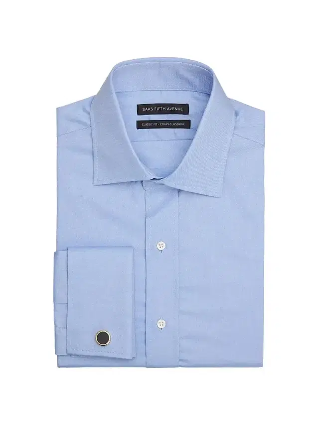 Saks Fifth Avenue Men's COLLECTION Solid Twill French-Cuff Classic-Fit Shirt