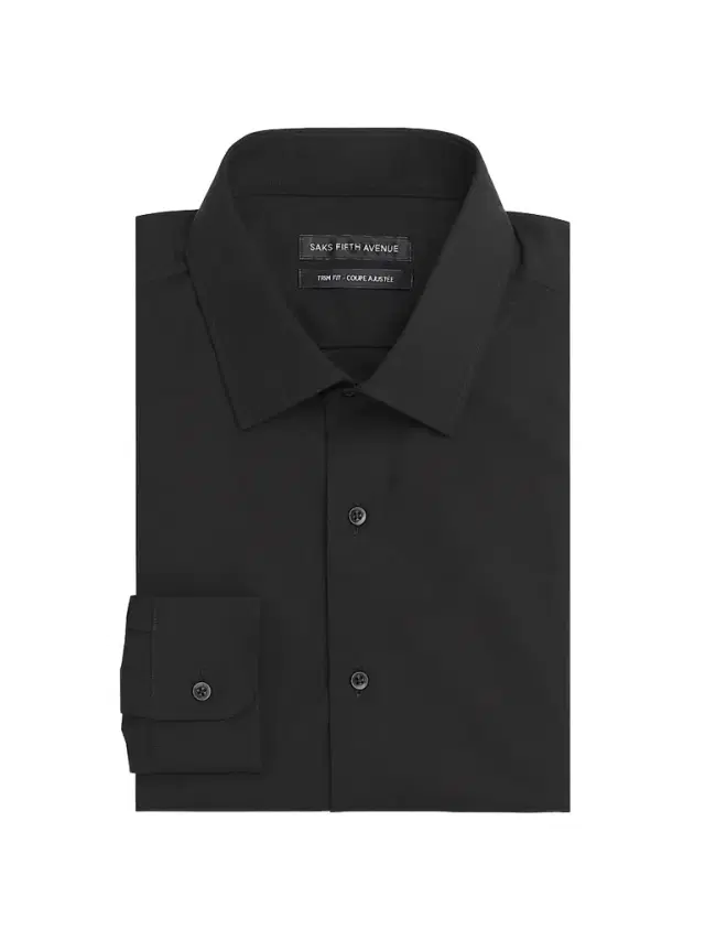 Saks Fifth Avenue Men's COLLECTION Solid Poplin Trim-Fit Shirt