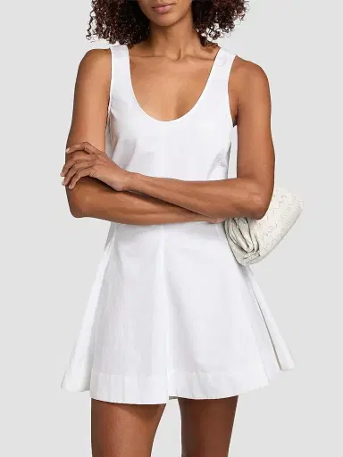 Brandon Maxwell Women's The Poppy Cotton Mini Dress | Thumbnail 3