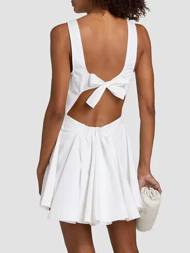 Brandon Maxwell Women's The Poppy Cotton Mini Dress | Thumbnail 5