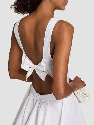 Brandon Maxwell Women's The Poppy Cotton Mini Dress | Thumbnail 6