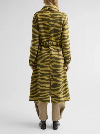 Proenza Schouler White Label Women's Juliette Zebra Jacquard Wool-Blend Belted Coat | Thumbnail 3 Proenza Schouler White Label Women's Juliette Zebra Jacquard Wool-Blend Belted Coat | Thumbnail 3