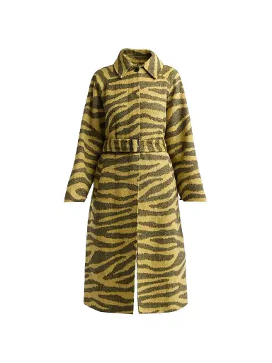 Proenza Schouler White Label Women's Juliette Zebra Jacquard Wool-Blend Belted Coat | Thumbnail 1 Proenza Schouler White Label Women's Juliette Zebra Jacquard Wool-Blend Belted Coat | Thumbnail 1