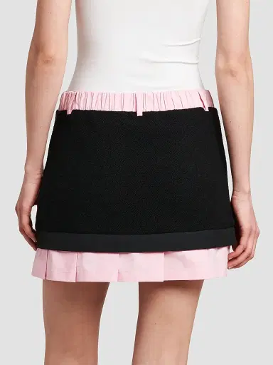 MOSCHINO Women's Mixed-Media Pleated Button-Front Mini Skirt | Thumbnail 3 MOSCHINO Women's Mixed-Media Pleated Button-Front Mini Skirt | Thumbnail 3